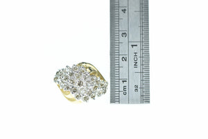 10K 1.33 Ctw Vintage Diamond Cluster Ring Yellow Gold