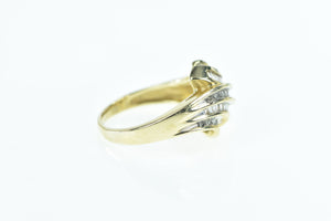 10K 0.45 Ctw Diamond Wavy Channel Band Ring Yellow Gold