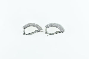 18K 3.00 Ctw F VS-SI Diamond Curvy Bar Earrings White Gold