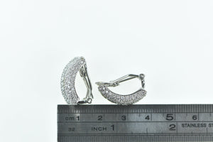 18K 3.00 Ctw F VS-SI Diamond Curvy Bar Earrings White Gold