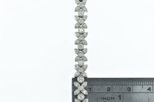 Load image into Gallery viewer, 18K 3.80 Ctw Flower Diamond Cluster Chain Necklace 17.5&quot; White Gold