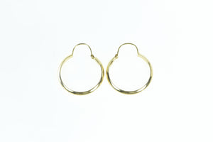 18K 24mm Vintage Round Classic Hoop Earrings Yellow Gold