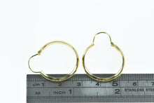 Load image into Gallery viewer, 18K 24mm Vintage Round Classic Hoop Earrings Yellow Gold