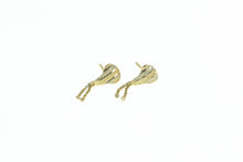 Load image into Gallery viewer, 18K Grooved Vintage Dangle Fringe Chain Earrings Yellow Gold