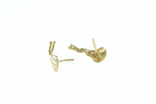 Load image into Gallery viewer, 18K Grooved Vintage Dangle Fringe Chain Earrings Yellow Gold