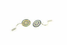 Load image into Gallery viewer, 18K Round Syn. Sapphire CZ Stud Enhancer Earring Jackets Yellow Gold