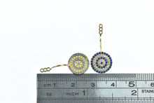 Load image into Gallery viewer, 18K Round Syn. Sapphire CZ Stud Enhancer Earring Jackets Yellow Gold