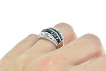Load image into Gallery viewer, 14K 4.00 Ctw Sapphire Diamond Band Ring White Gold