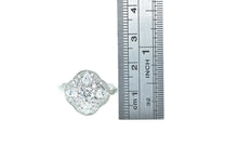 Load image into Gallery viewer, 14K Clover Cluster Travel Engagement CZ Ring White Gold