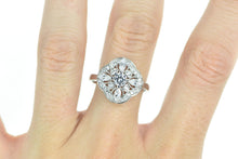 Load image into Gallery viewer, 14K Clover Cluster Travel Engagement CZ Ring White Gold