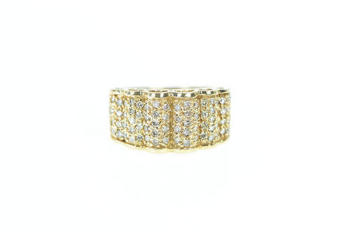 14K 1.50 Ctw Diamond Scalloped Band Ring Yellow Gold