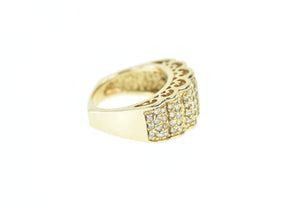 14K 1.50 Ctw Diamond Scalloped Band Ring Yellow Gold