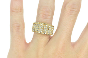 14K 1.50 Ctw Diamond Scalloped Band Ring Yellow Gold