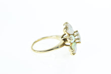 Load image into Gallery viewer, 14K 1950&#39;s Opal Flower Vintage Round Cluster Ring Yellow Gold