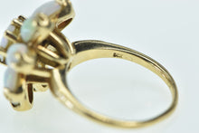 Load image into Gallery viewer, 14K 1950&#39;s Opal Flower Vintage Round Cluster Ring Yellow Gold