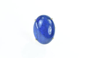 14K Oval Lapis Lazuli Vintage Cabochon Ring Yellow Gold