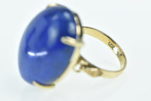 Load image into Gallery viewer, 14K Oval Lapis Lazuli Vintage Cabochon Ring Yellow Gold