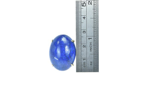 14K Oval Lapis Lazuli Vintage Cabochon Ring Yellow Gold