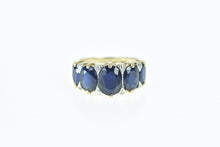 Load image into Gallery viewer, 14K Five Sapphire Diamond Engagement Ring Yellow Gold