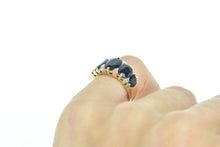 Load image into Gallery viewer, 14K Five Sapphire Diamond Engagement Ring Yellow Gold