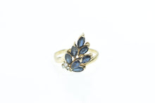 Load image into Gallery viewer, 14K Marquise Sapphire Diamond Cluster Ring Yellow Gold