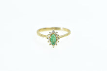 Load image into Gallery viewer, 14K Marquise Emerald Diamond Engagement Ring Yellow Gold