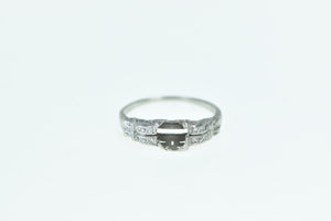 Platinum Art Deco Diamond Engagement Setting Ring