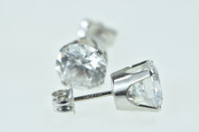 Load image into Gallery viewer, 14K 8.0mm Vintage Solitaire Classic CZ Stud Earrings White Gold