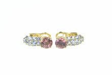 Load image into Gallery viewer, 18K Vintage Tourmaline Tanzanite French Clip Earrings Yellow Gold