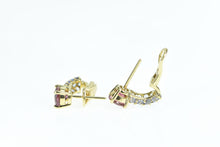 Load image into Gallery viewer, 18K Vintage Tourmaline Tanzanite French Clip Earrings Yellow Gold