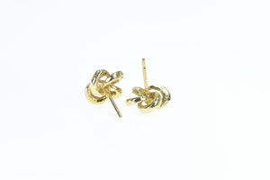 14K Vintage Four Coil Knot Spiral Stud Earrings Yellow Gold