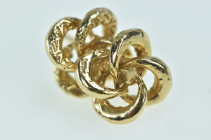 14K Vintage Four Coil Knot Spiral Stud Earrings Yellow Gold