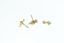 Load image into Gallery viewer, 14K Filigree Flower Vintage Fashion Stud Earrings Yellow Gold