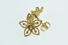 Load image into Gallery viewer, 14K Filigree Flower Vintage Fashion Stud Earrings Yellow Gold