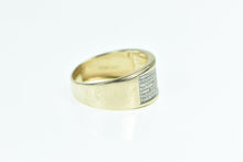 Load image into Gallery viewer, 10K Squared Diamond Pave Wide Band Ring Yellow Gold