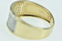 Load image into Gallery viewer, 10K Squared Diamond Pave Wide Band Ring Yellow Gold