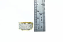 Load image into Gallery viewer, 10K Squared Diamond Pave Wide Band Ring Yellow Gold