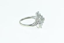 Load image into Gallery viewer, 14K 1.10 Ctw Diamond Swirl Cluster Statement Ring White Gold