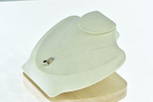 Load image into Gallery viewer, 14K Princess Sapphire Diamond Squared Pendant White Gold