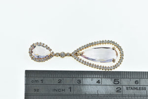 18K 5.05 Ctw Morganite Diamond Drop Pendant Rose Gold