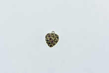 Load image into Gallery viewer, 21K Pave Sapphire Ruby Peridot Heart Charm/Pendant Yellow Gold