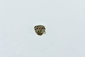 21K Pave Sapphire Ruby Peridot Heart Charm/Pendant Yellow Gold