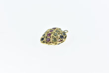 Load image into Gallery viewer, 21K Pave Sapphire Ruby Peridot Heart Charm/Pendant Yellow Gold