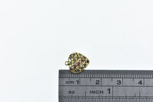 Load image into Gallery viewer, 21K Pave Sapphire Ruby Peridot Heart Charm/Pendant Yellow Gold