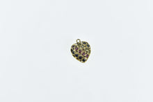 Load image into Gallery viewer, 21K Pave Sapphire Ruby Peridot Heart Charm/Pendant Yellow Gold