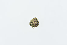 Load image into Gallery viewer, 21K Pave Sapphire Ruby Peridot Heart Charm/Pendant Yellow Gold