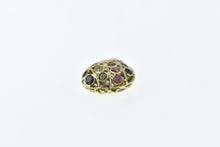 Load image into Gallery viewer, 21K Pave Sapphire Ruby Peridot Heart Charm/Pendant Yellow Gold