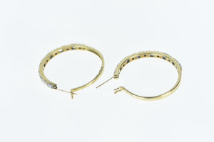 10K 1.00 Ctw Diamond Classic Hoop Vintage Earrings Yellow Gold