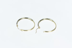 14K 0.75 Ctw Pave Fancy Diamond Hoop Earrings Yellow Gold