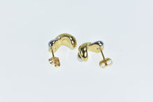 Load image into Gallery viewer, 14K Puffy Twist X Criss Cross Semi Hoop Earrings Yellow Gold